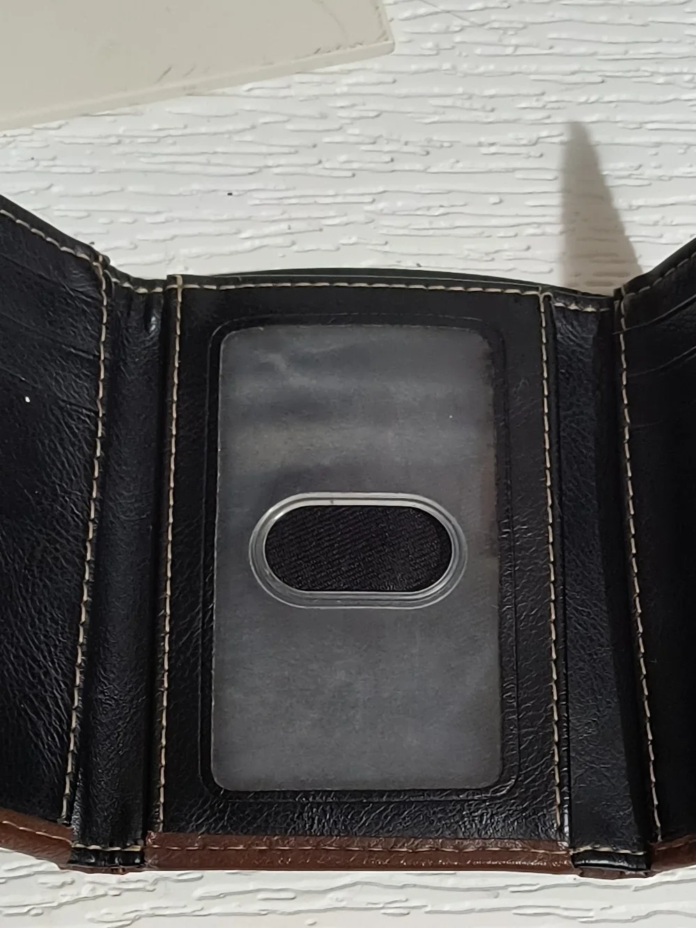 Columbia Black and Brown Leather Bifold Wallet